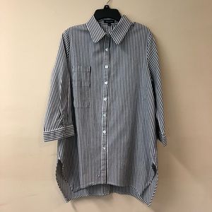Long sleeve striped button down shirt